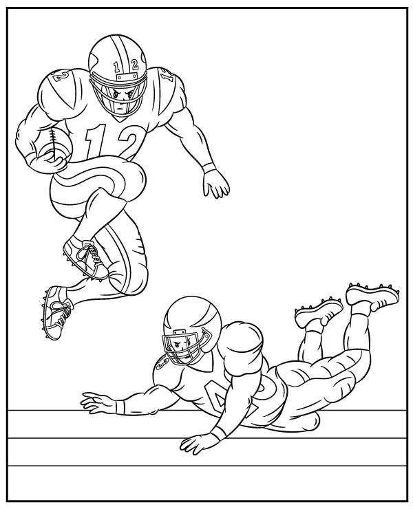 NFL mecz futbolowy kolorowanka - Ausmalbild zum Ausdrucken