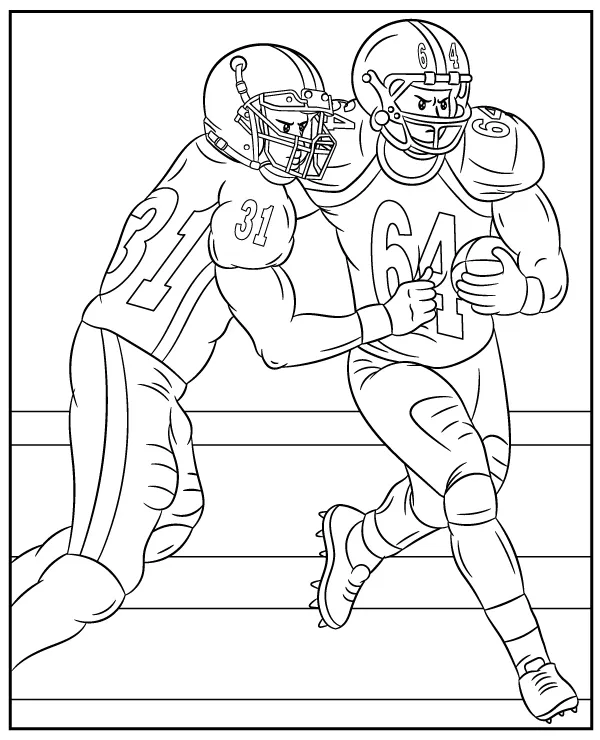 NFL mecz kolorowanka - Ausmalbild zum Ausdrucken
