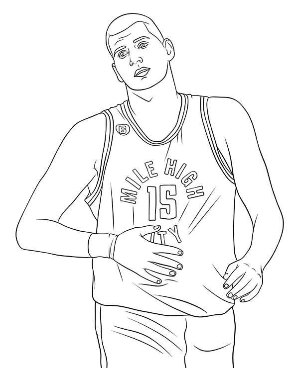 Nikola Jokic kolorowanka nba - Ausmalbild zum Ausdrucken
