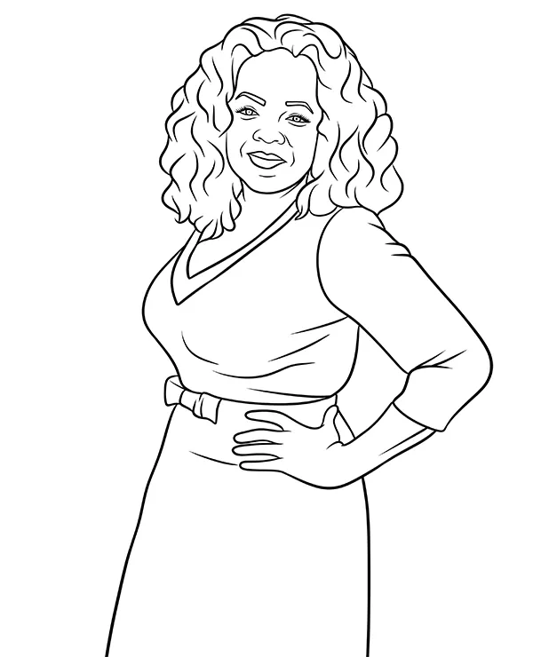 Oprah Winfrey kolorowanka - Ausmalbild zum Ausdrucken