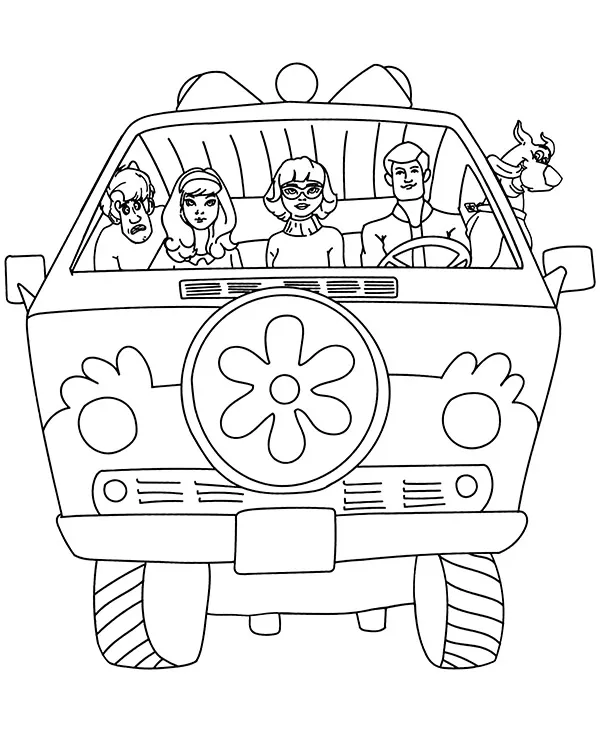 Scooby Doo Mystery Machine kolorowanka do druku