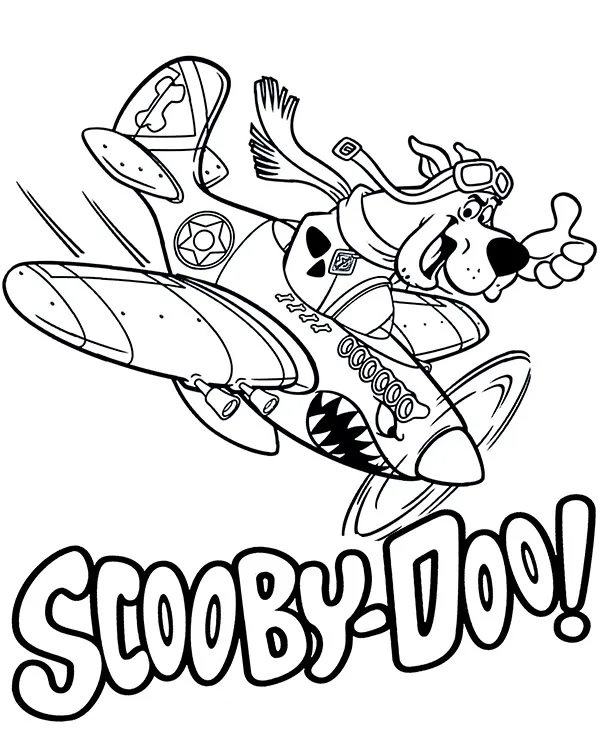 Scooby Doo samolot kolorowanka do druku
