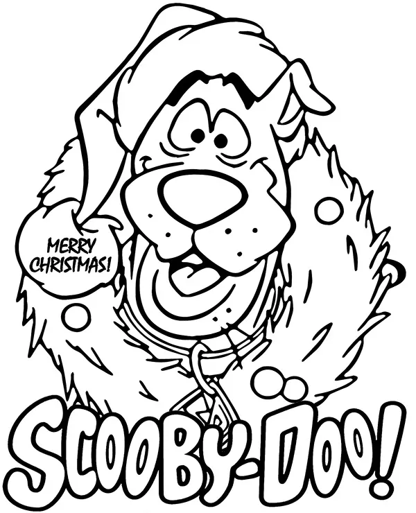 Scooby Doo świąteczna kolorowanka do druku