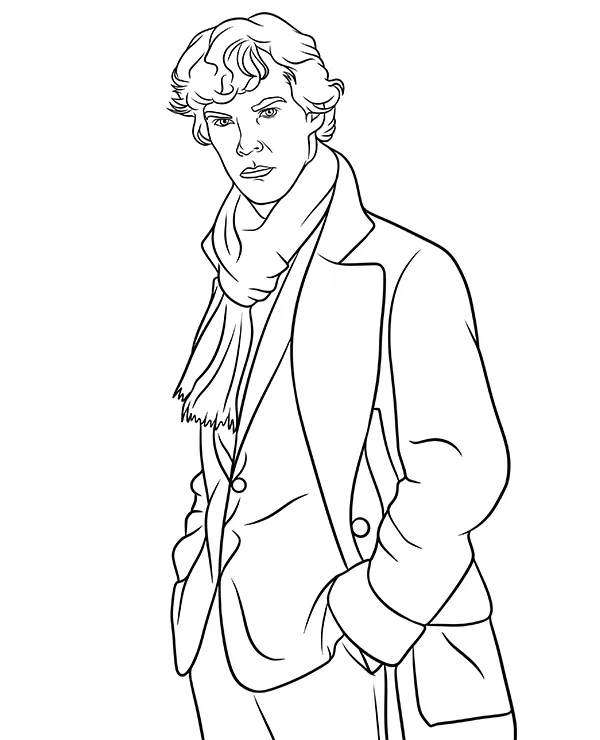 Sherlock Holmes kolorowanka Cumberbatch do druku