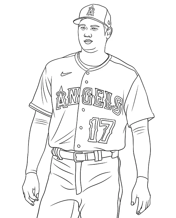 Shohei Ohtani kolorowanka baseball do druku