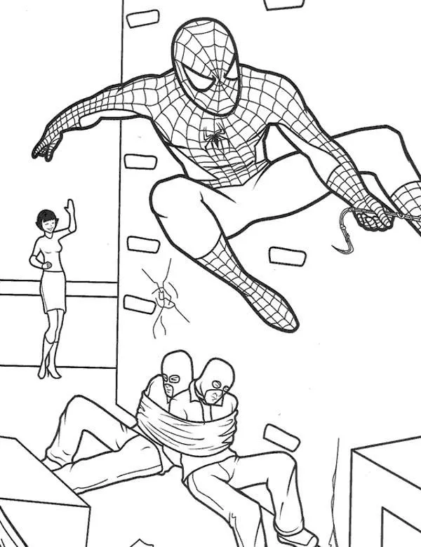 Spiderman kolorowanka dla dzieci do druku