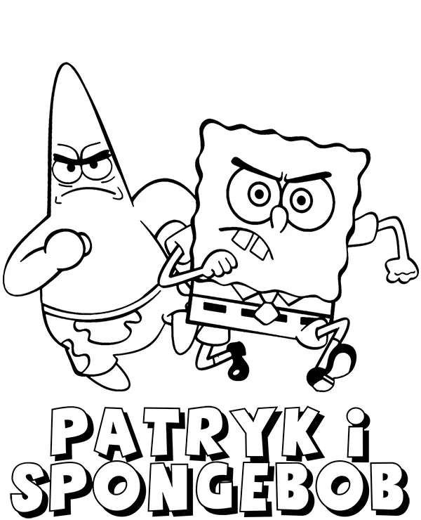 Spongebob i Patryk kolorowanka do druku