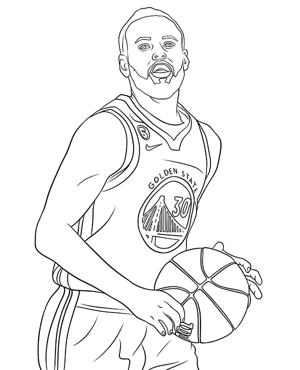 Kolorowanka do druku Stephen Curry NBA