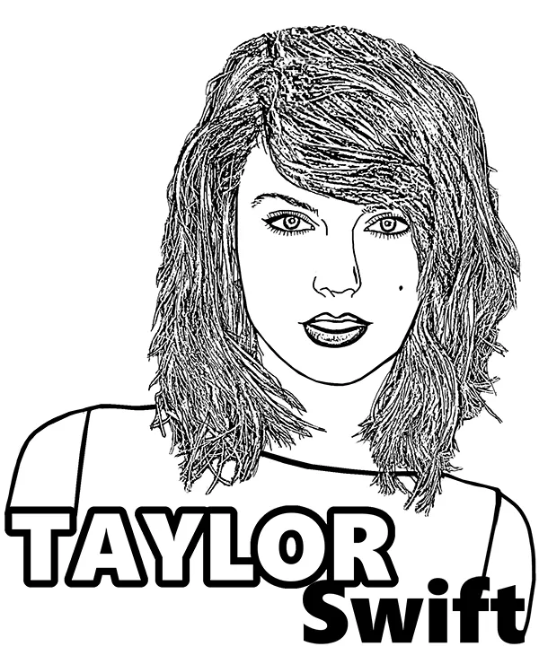 Taylor Swift kolorowanka do druku dla dzieci