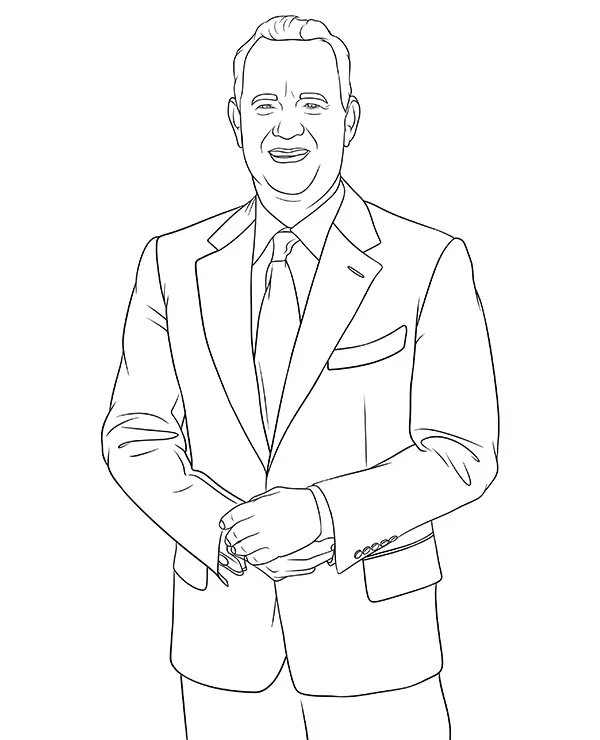 Tom Hanks kolorowanka do druku