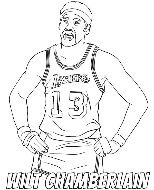 Wilt Chamberlain kolorowanka koszykarz do druku