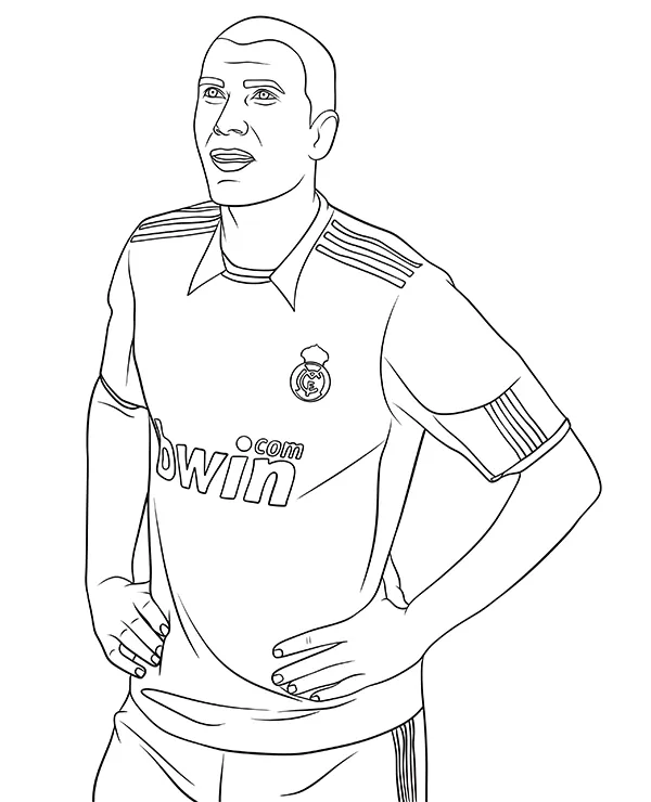 Kolorowanka Zinedine Zidane piłkarz do druku