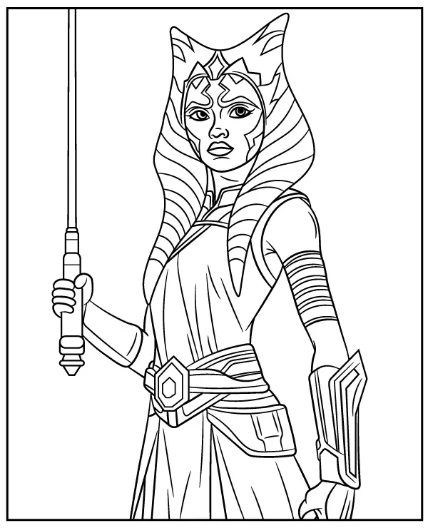 Kolorowanka Ahsoka Tano Star Wars do druku