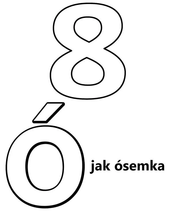 Alfabet o jak osemka - Ausmalbild zum Ausdrucken