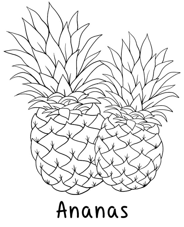 Ananas kolorowanka owoce dla dzieci do druku