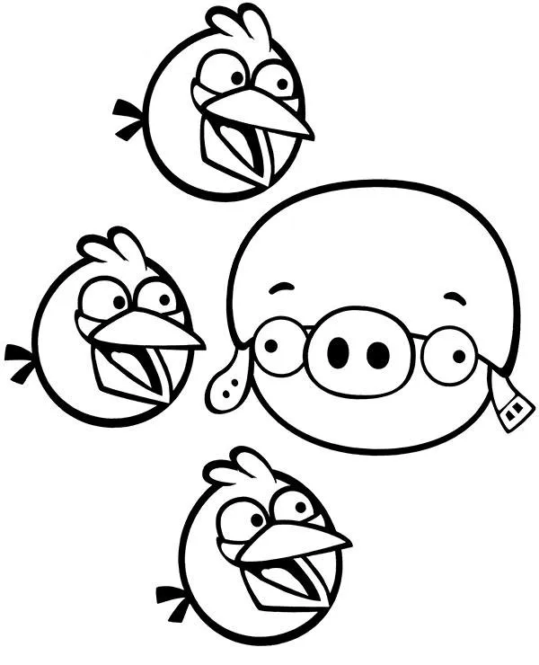 Angry birds swinia ptaki kolorowanka - Ausmalbild zum Ausdrucken