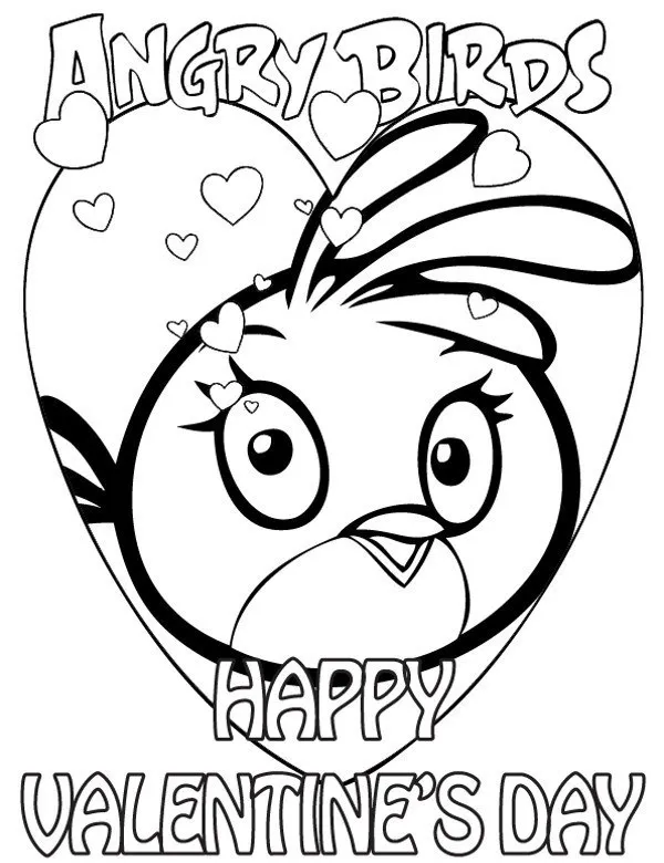 Angry birds walentynki - Ausmalbild zum Ausdrucken