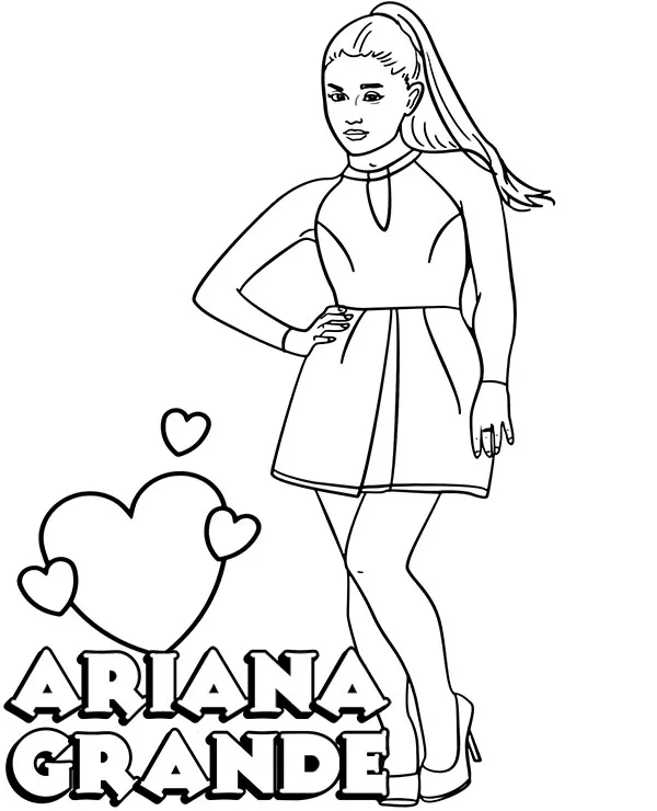 Ariana grande kolorowanka do druku - Ausmalbild zum Ausdrucken