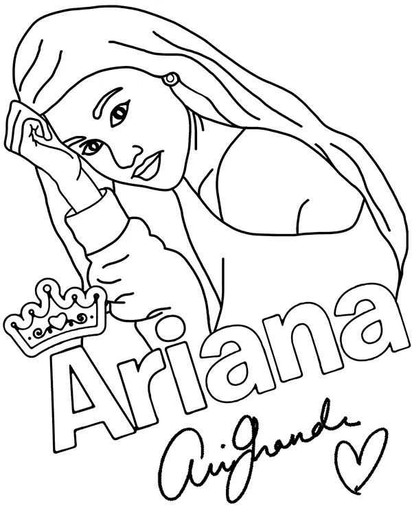 Ariana grande kolorowanka - Ausmalbild zum Ausdrucken