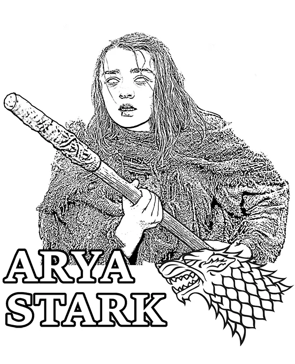 Arya stark - Ausmalbild zum Ausdrucken