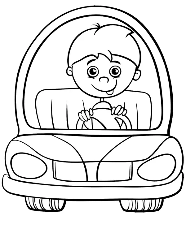 Auto kierowca kolorowanka - Ausmalbild zum Ausdrucken