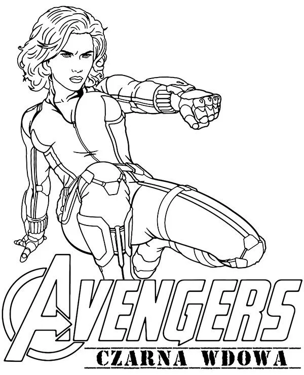 Avengers kolorowanka czarna wdowa - Ausmalbild zum Ausdrucken