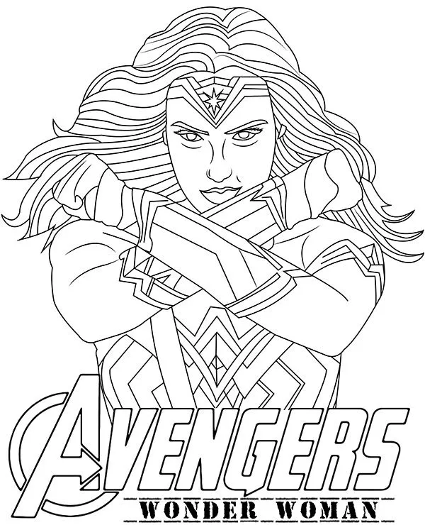 Avengers kolorowanka wonder woman - Ausmalbild zum Ausdrucken