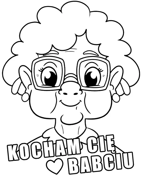 Babcia kocham cie kolorowanka - Ausmalbild zum Ausdrucken