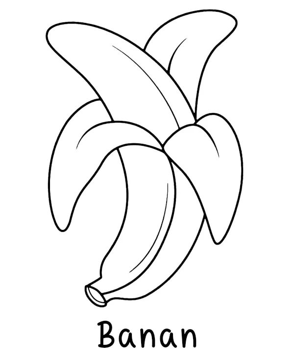 Banan kolorowanka owoce do druku