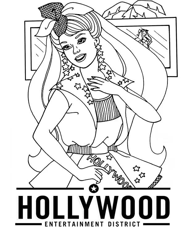 Barbie gwiazda hollywood kolorowanka - Ausmalbild zum Ausdrucken