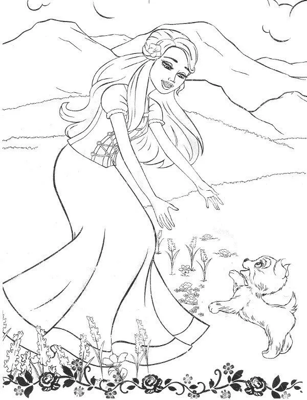 Barbie kolorowanka - Ausmalbild zum Ausdrucken