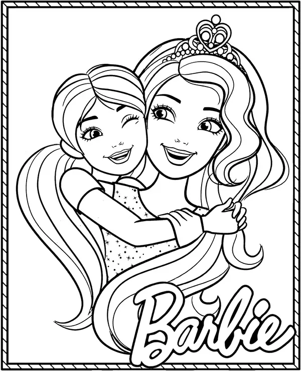 Barbie kolorowanka w koronie - Ausmalbild zum Ausdrucken
