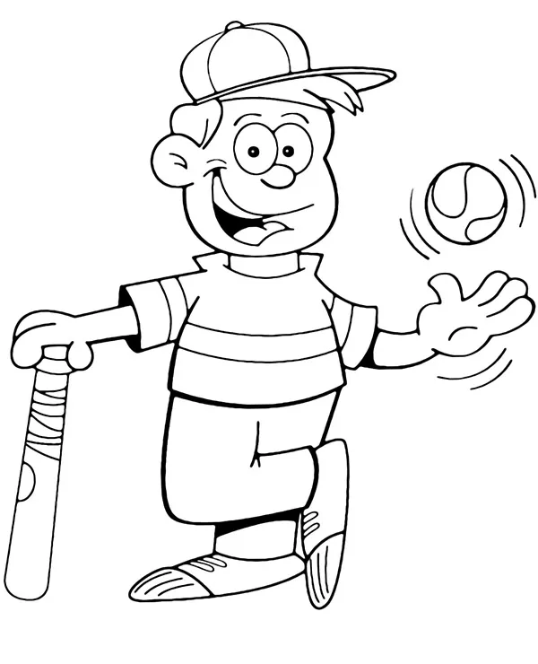 Baseball kolorowanka kreskowkowa - Ausmalbild zum Ausdrucken
