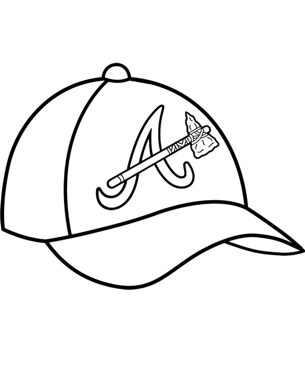 Baseball kolorowanka logo czapka - Ausmalbild zum Ausdrucken