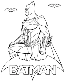 Batman kolorowanka do druku z nietoperzami