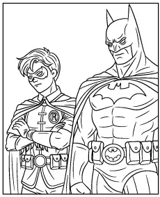 Batman z Robinem kolorowanka do druku