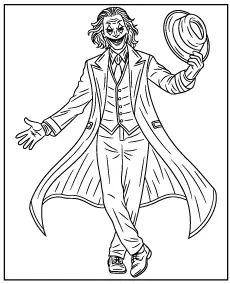 Batman Joker tanczy kolorowanka do druku mini