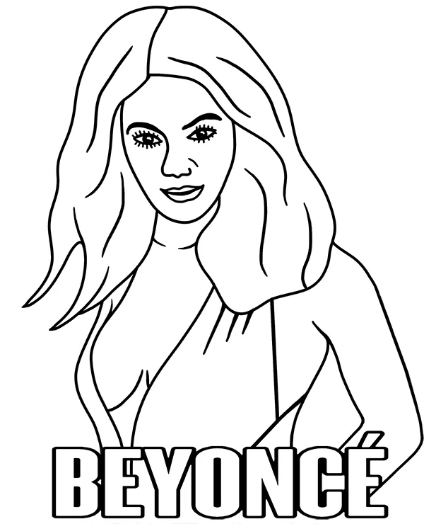 Beyonce kolorowanka do wydruku - Ausmalbild zum Ausdrucken