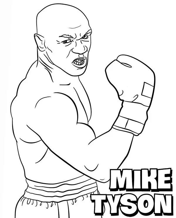 Bokser mike tyson kolorowanka - Ausmalbild zum Ausdrucken