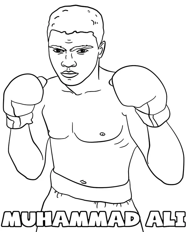 Bokser muhammad ali kolorowanka - Ausmalbild zum Ausdrucken