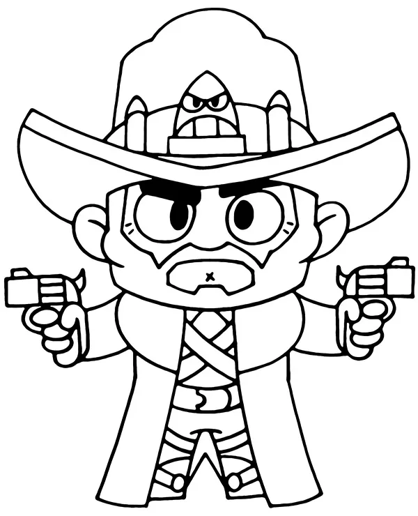 Brawl stars kolorowanka gunslinger colt - Ausmalbild zum Ausdrucken