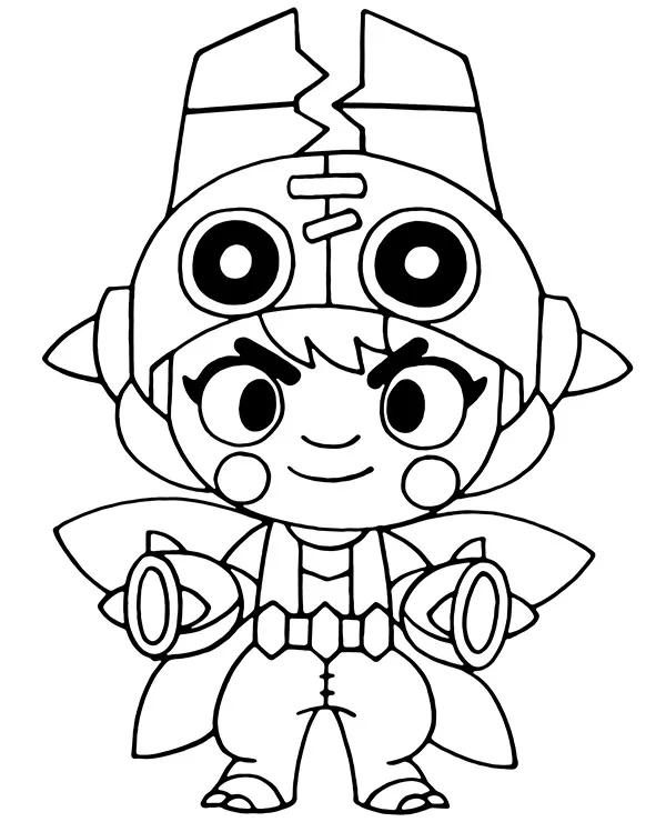 Brawl stars kolorowanka mega Beetle Bea - Ausmalbild zum Ausdrucken