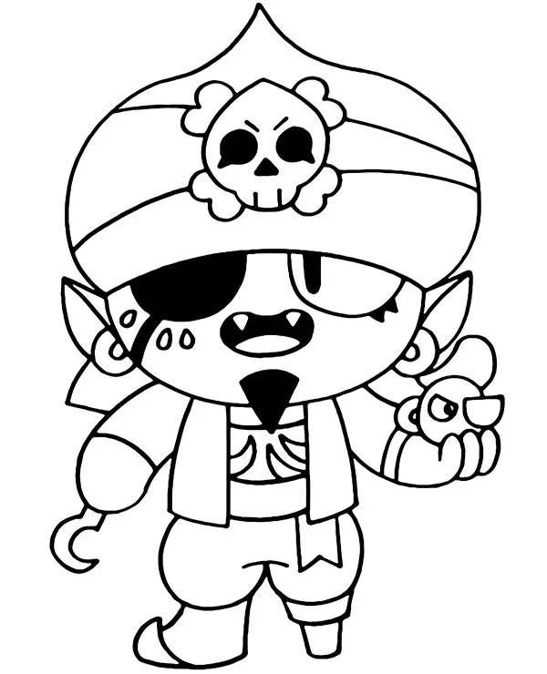 Brawl stars kolorowanka pirate gene - Ausmalbild zum Ausdrucken