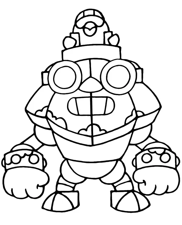 Brawl stars kolorowanka robo mike - Ausmalbild zum Ausdrucken