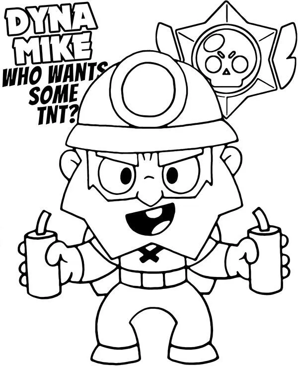 Brawl stars kolorowanki z dynamike - Ausmalbild zum Ausdrucken