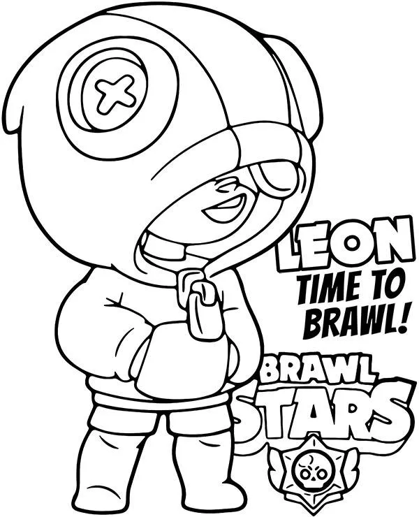 Brawl stars kolorowanki z leonem - Ausmalbild zum Ausdrucken
