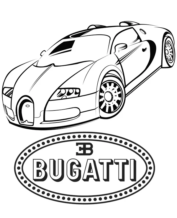Bugatti veyron kolorowanka do wydruku - Ausmalbild zum Ausdrucken