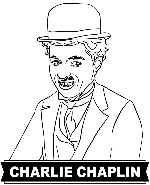 Charlie chaplin aktor kolorowanka do wydruku - Ausmalbild zum Ausdrucken