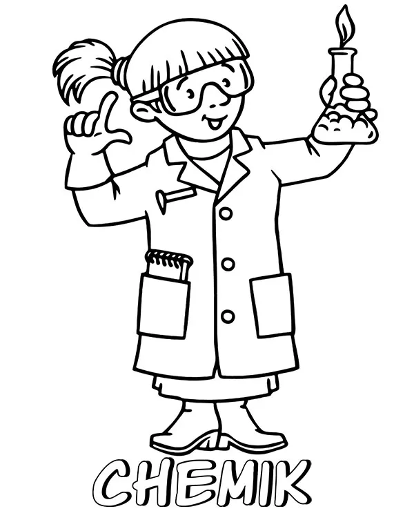 Chemik kolorowanka do druku - Ausmalbild zum Ausdrucken