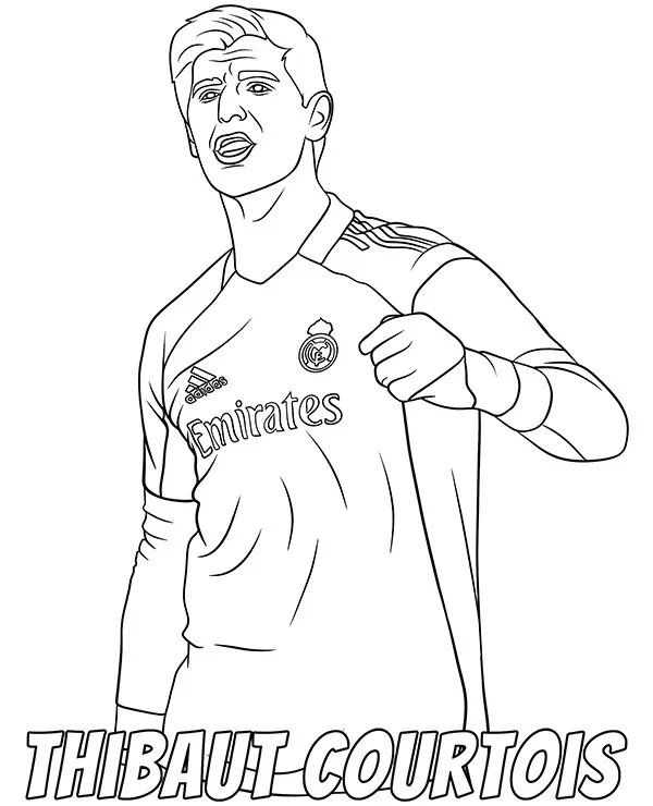 Courtois thibaut pilka nozna kolorowanka - Ausmalbild zum Ausdrucken